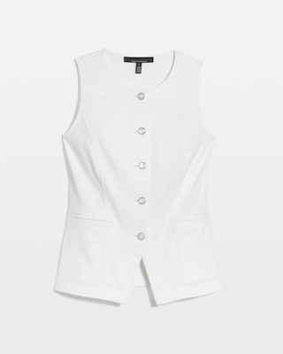 Denim Button Front Vest | White House Black Market